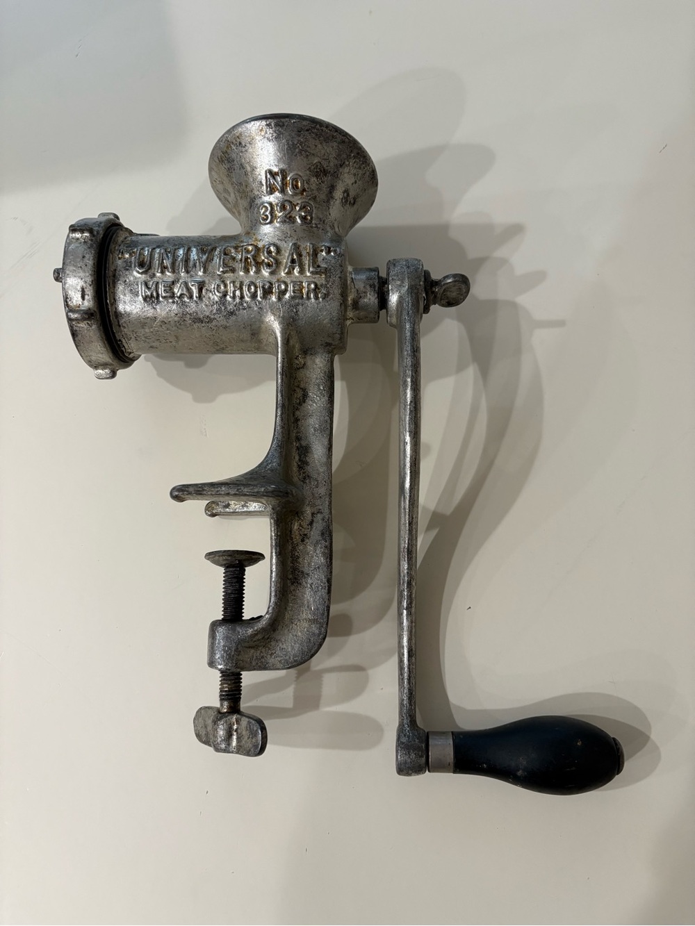Vintage Universal Silver Metal Meat Grinder